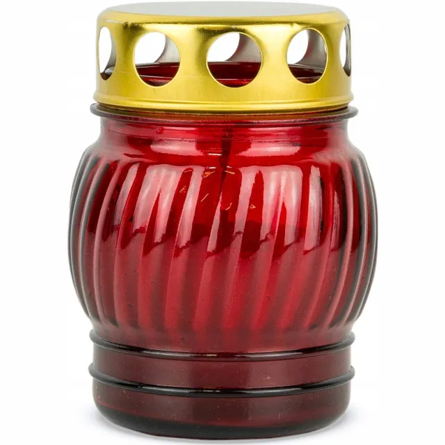 RAL Rode Glazen Znicz 10 cm met Metalen Kap - DP67 Rood
