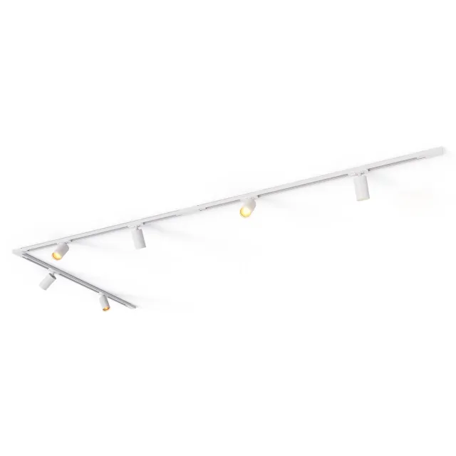 Calex Railverlichting - 3 Meter - GU10 Fitting - 6 Spots - Opbouwspot - Wit - 1 Fase