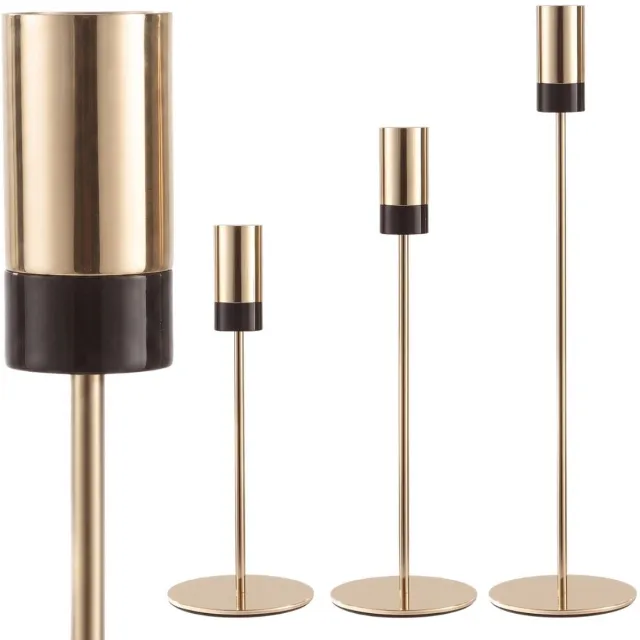 UC Gouden Glamour Kaarsenstandaards Set van 3 Hoge Metalen Decoratie