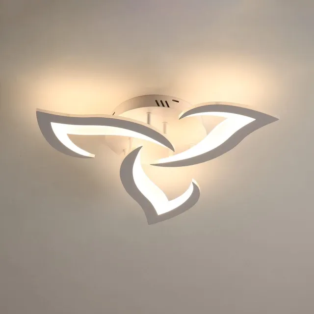Haobosic LED-plafondlamp, 36W 3060LM moderne plafondlamp, diameter 58cm acryl LED-plafondlamp 3 lampen voor woonkamer, slaapkamer en keuken White