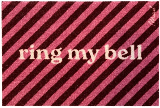 Mad About Mats Bonnie - ring my bell - deurmat - schoonloop/scraper - wasbaar - 50x75cm roze