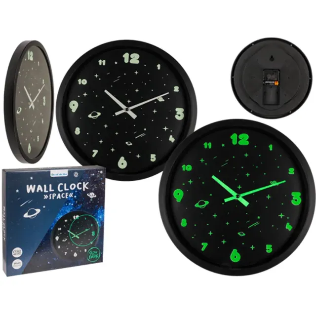 OOTB Glow in the dark ruimteklok Zwart