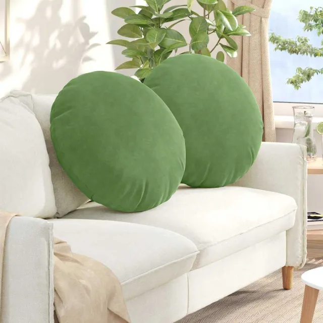 vidaXL Zitkussens 2 st Fluweel Lichtgroen Dia. 80 x 29 cm