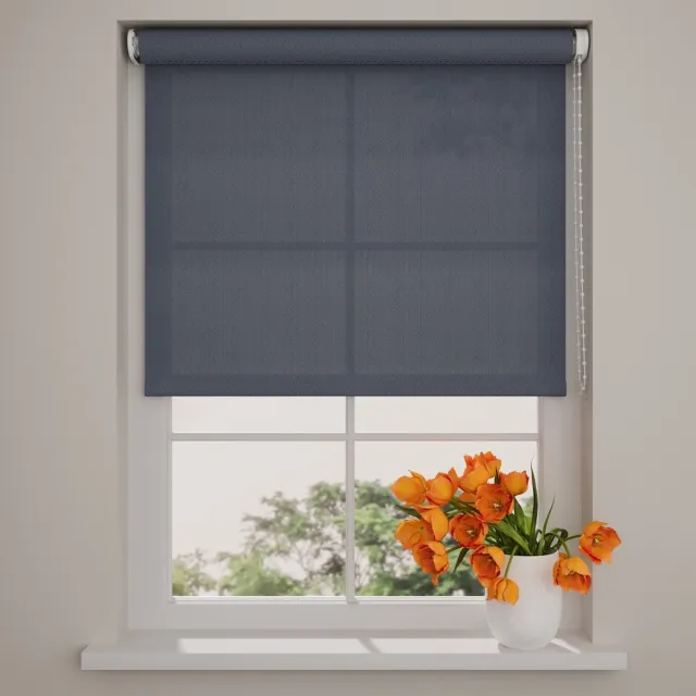 DTCH Rolgordijn Easy Fiber - Lichtdoorlatend - Blue - 80 x 190 Blauw