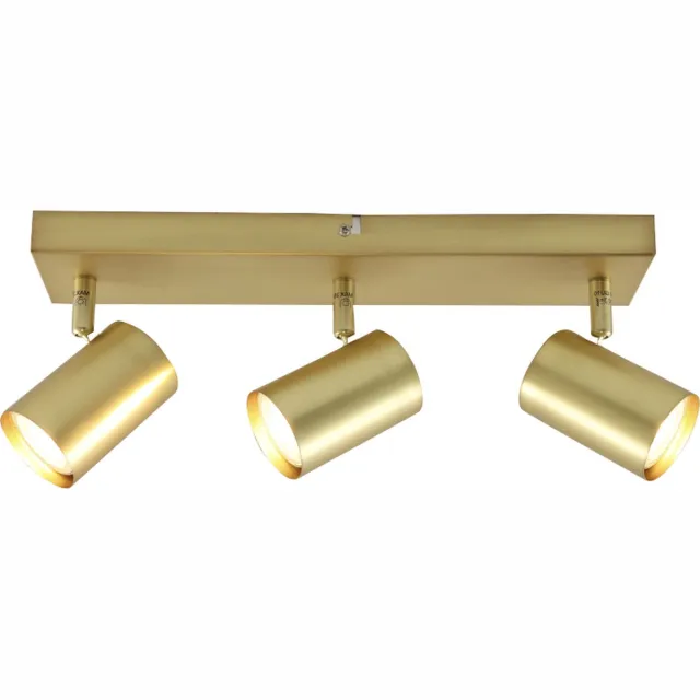 Olucia ELENA - Plafondlamp - Messing - 3L - Vorm: Rechthoek