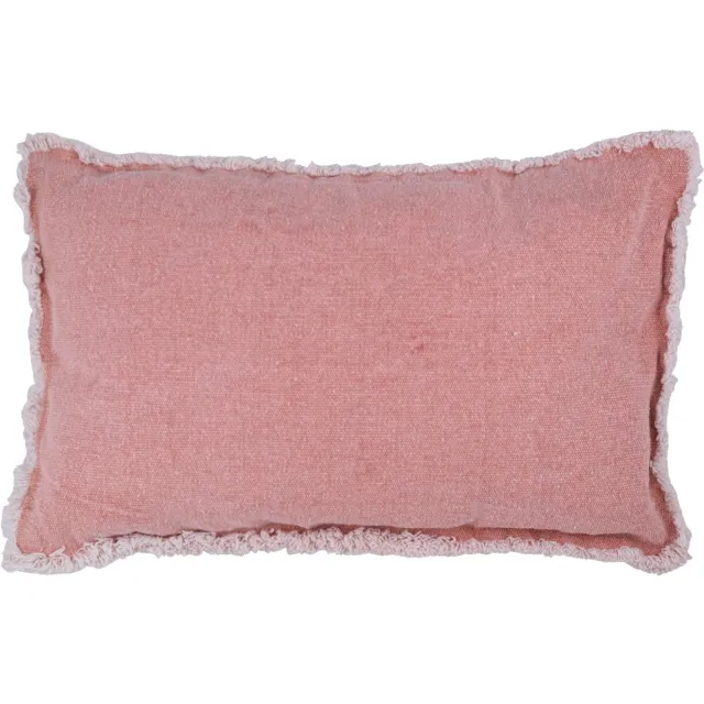 Linen & More Heavy Stonewash kussen koraal 30x50cm Rood