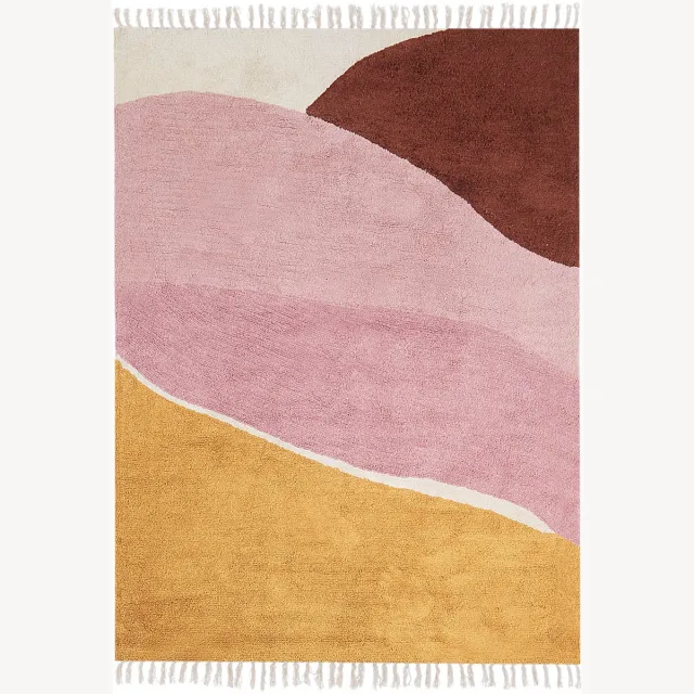 Beliani XINALI - Vloerkleed - Meerkleurig/Roze - 140 x 200 cm - Katoen