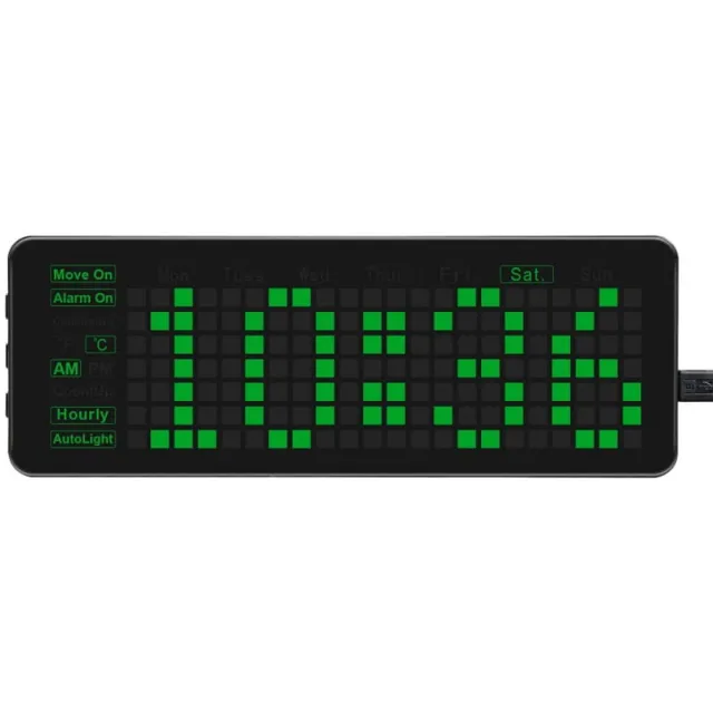 Waveshare Pico-Clock-Green - LED Klok - RTC DS3231 - Buzzer - 5V USB Groen
