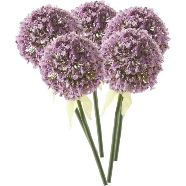 Bellatio Flowers & Plants Kunstbloem Sierui / Allium - 5x - lila paars - steel van 70 cm