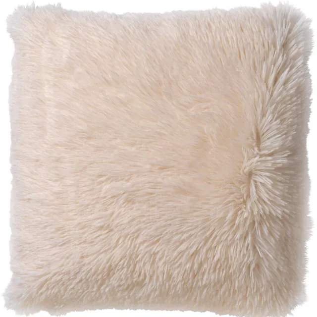 Dutch Decor FLUFFY - sierkussen 45x45 cm - superzacht - effen kleur - Snow White - wit - Inclusief binnenkussen - Luxe kussens voor woonkamer & bank