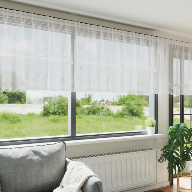 vidaXL Kantgordijn Wit 500 x 120 cm Polyester