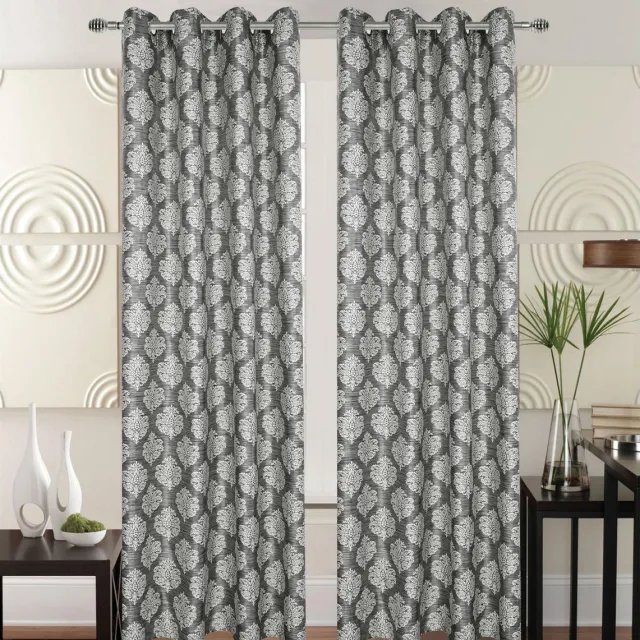 SB Line Kant en klaar Gordijn - Met ringen - 140x240 cm - Donker Grijs/ZilverGrijs