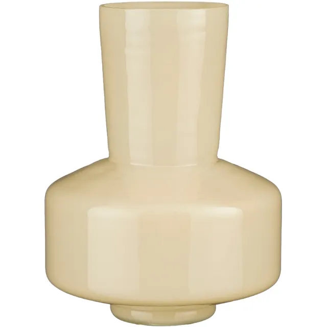 Mica Decorations Nella Vaas - Beige Glas - Sfeervolle Blikvanger Beige/Geel
