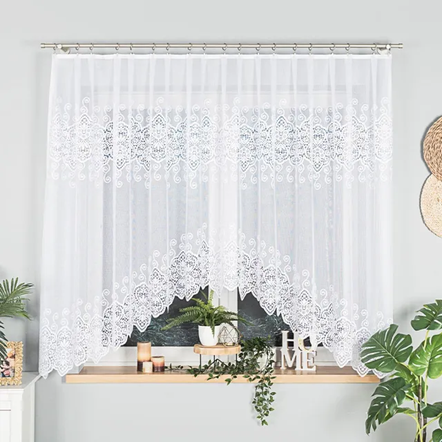 Markizeta CELINA Serie - Jacquard Gordijn - 300x160 cm - Ajoursnijwerk - Wit