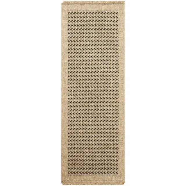 Surya Lori vloerkleed binnen en buiten jute-look beige zwart