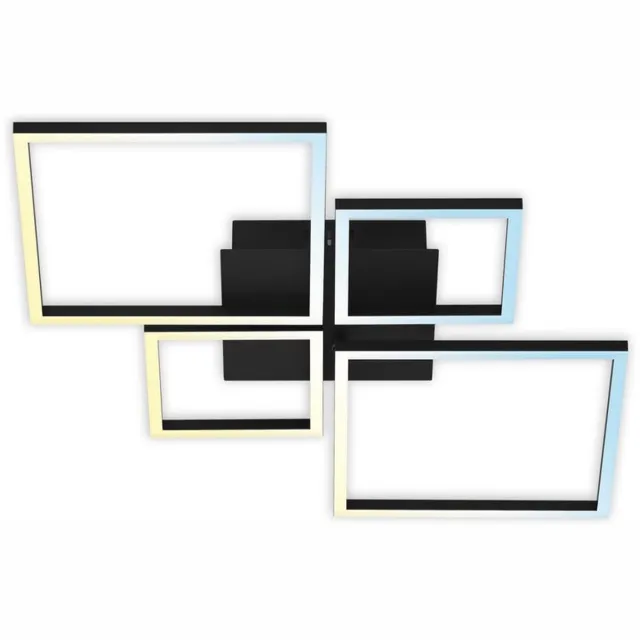 B.K.Licht Briloner Leuchten FRAME - LED plafondlamp - 3093- 015 - CCT- kleurtemperatuurregeling - incl. afstandsbediening - traploos dimbaar via afstandsbediening - nachtlichtfunctie - timerfunctie - IP20 - 25.000 branduren - 75 x 46,7 x 7,5 cm zwart