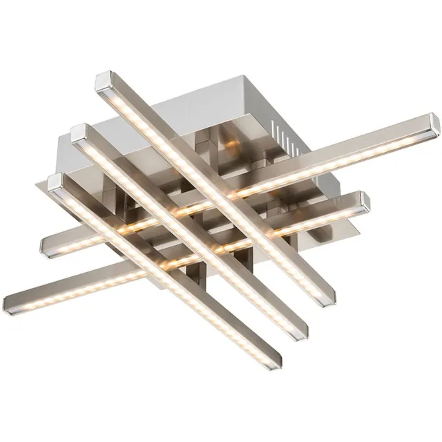 Globo Plafondlamp dimbaar Woonkamerlamp Moderne plafondlamp zilver, LED 30W 1900Lm wit, LxBxH 40x40x8 cm