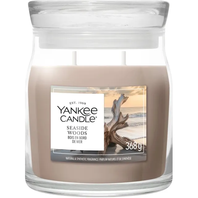 Yankee Candle Seaside Woods Medium Jar - tot 50 branduren Bruin