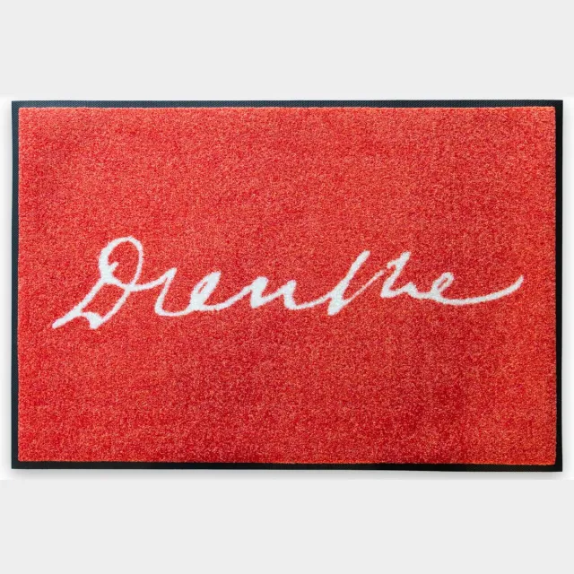 LogoMatz Deurmat Marketing Drenthe 50cm x75cm - Antislip - Geschikt voor wasmachine - Kleurecht - Geen schadelijke weekmakers - Gemaakt in Europa - Drenthe promotie vlag Rood
