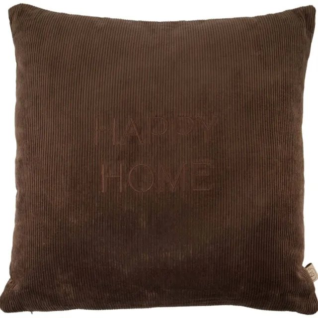 Zusss sierkussen Happy Home donkerbruin