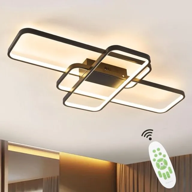 Mrs. Jones Mrs. Joness - Moderne LED Kroonluchter - Dimbaar Met Afstandsbediening - Led Plafond Kroonluchter Zwart - Moderne Kroonluchter - 90 cm Multi
