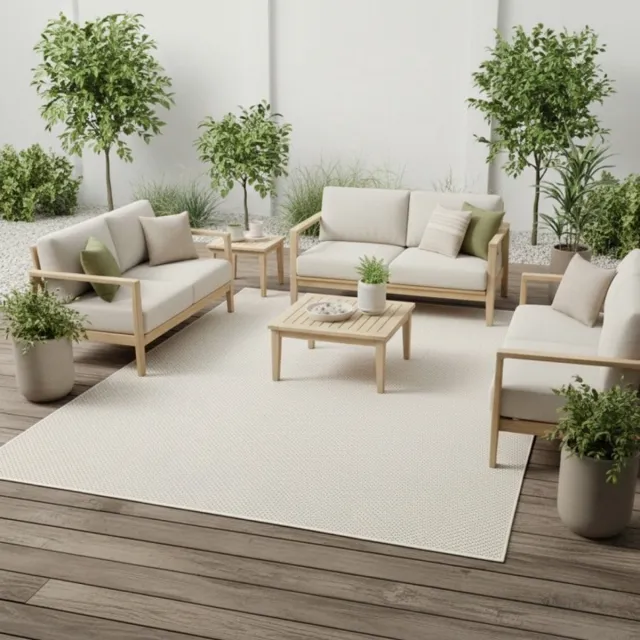 TapisTrend Designer tapijt Crème 80x200 cm Modern, effen vloerkleed met sisal-look voor binnen- en buitengebruik, geschikt voor de woonkamer, het terras, het balkon Beige