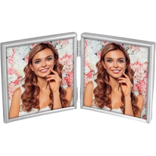 Zep Duo verzilverde Fotolijst Nicole voor 2 foto's 10x10 - 120DS01-44 Zilverkleurig