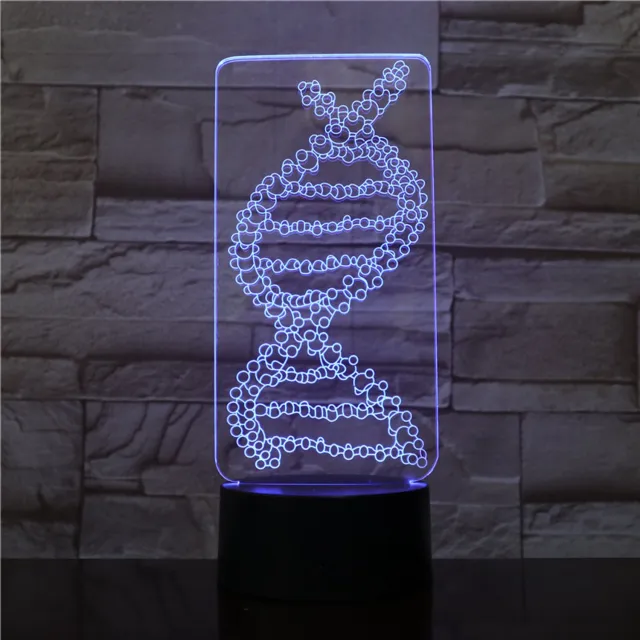 MC Living 3D Led Lamp Met Gravering - RGB 7 Kleuren - DNA