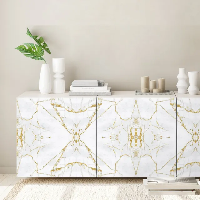 Ambiance Sticker Marmeren sticker voor meubels, goud en zilver, 40 x 60 cm Multi color