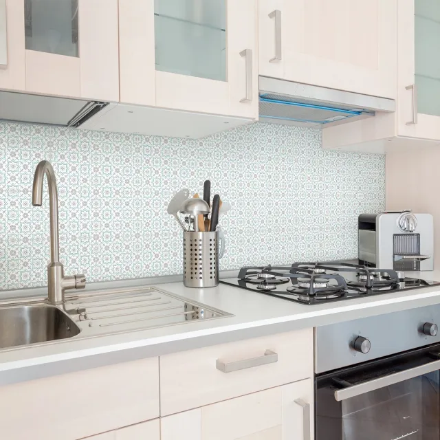 Ambiance Sticker Zelfklevende tegelmuurstickers voor keuken en badkamer - 30 cementtegelstickers, Azulejos Emilia-stijl - 30 stickers, 15x15 cm Multi color