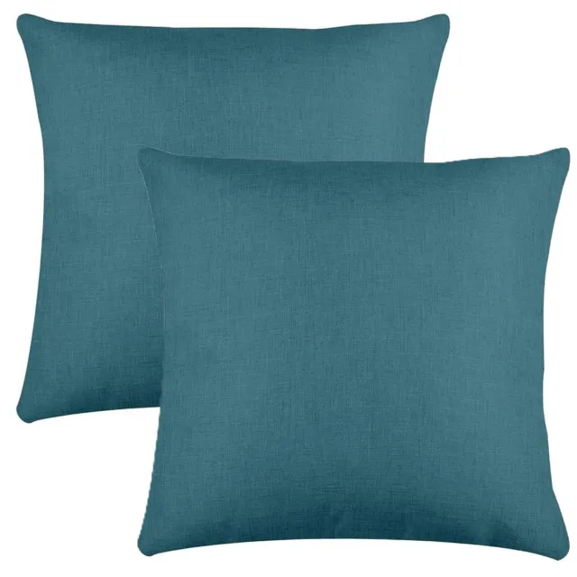 Stof Textile sierkussen Bea - 2x - petrol blauw - 50 x 50 cm - bank kussens - zitkussens - binnen/buiten - polyester