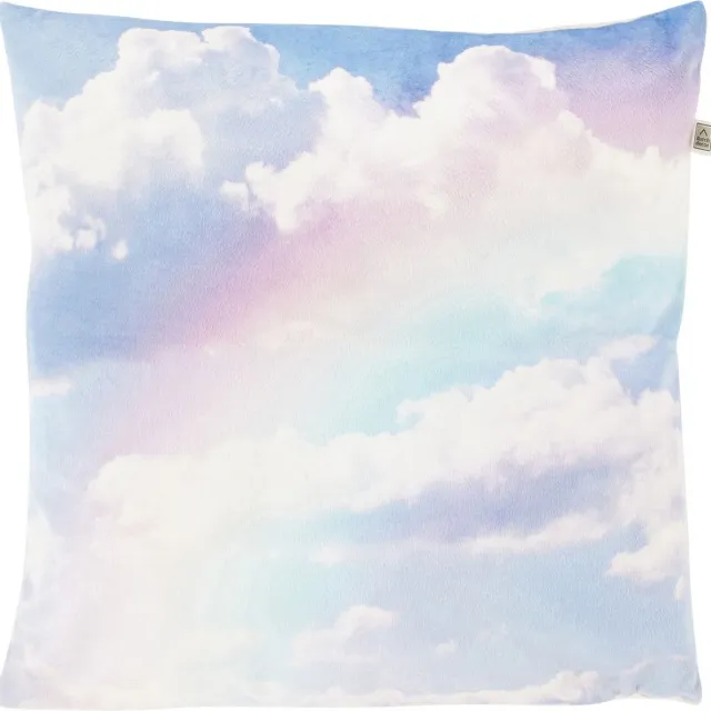 Dutch Decor RAINBOW - Kussenhoes velvet - Regenboog 45x45 cm - roze - met rits