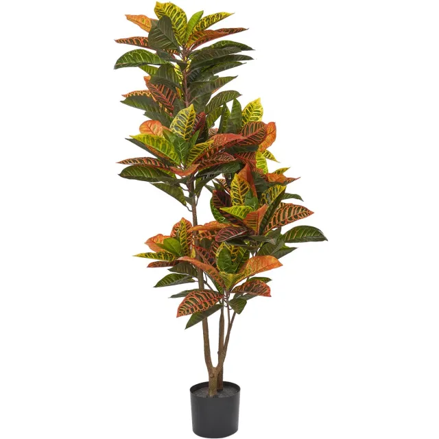 Beliani CODIAEUM - Kunstplant - Groen - 140 cm - Synthetisch materiaal