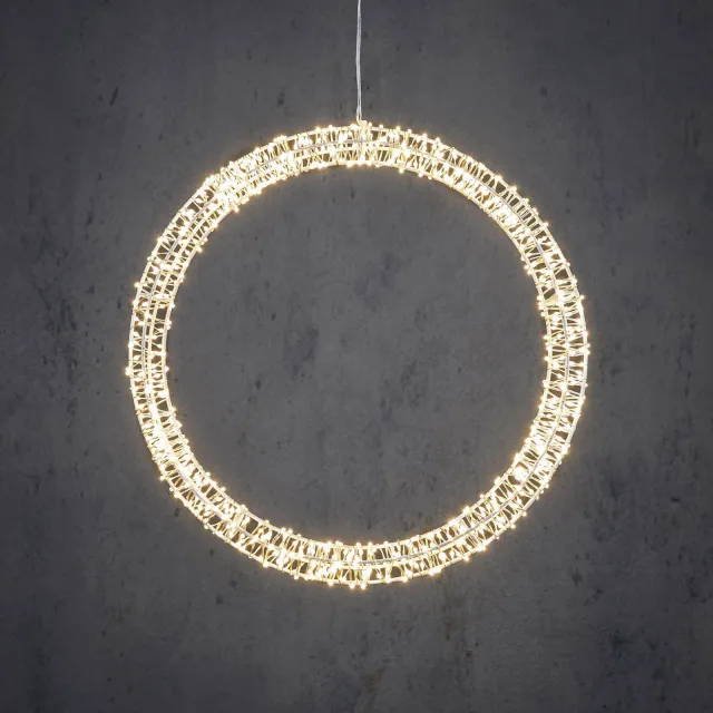 Luca Lighting kerstkrans 800led IP44 en timer - d36cm wit