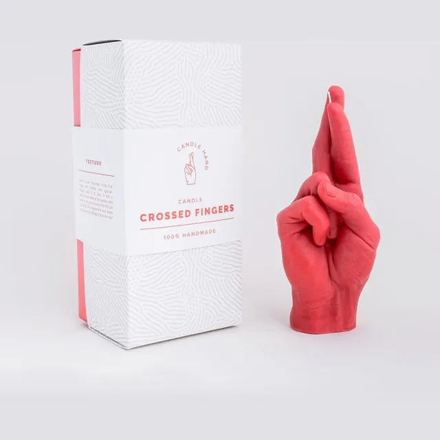 CandleHand Crossed Fingers - red