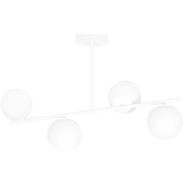 Emibig Odder witte 4 lamp hanglamp met melkwitte bollen E14 - Perfecte verlichting voor elke ruimte