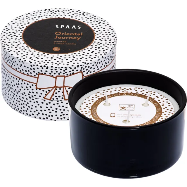 Spaas Geschenkset Geurkaarsen 3-wiek - Oriental Journey - ca. 28 uur - 2 Stuks Weiß