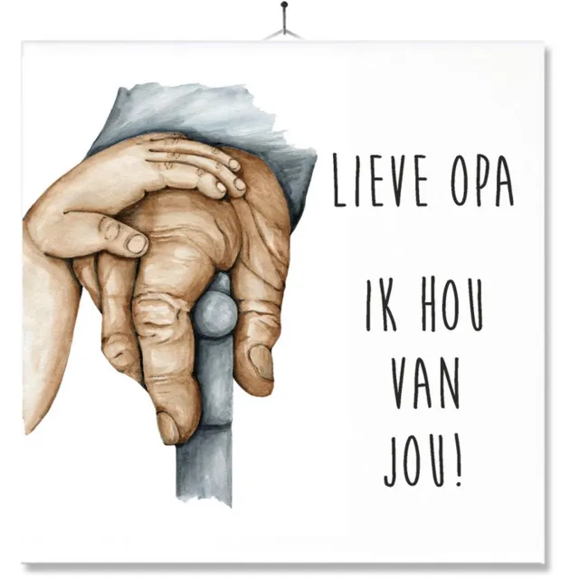MC Living Tegel Met Opdruk | Kado | Cadeau | Lieve opa ik hou van jou Multi-Color
