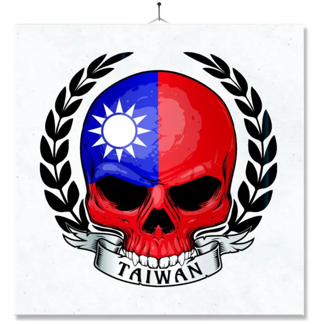 MC Living Tegel Met Opdruk | Schedel | Vlag | Taiwan Multi-Color