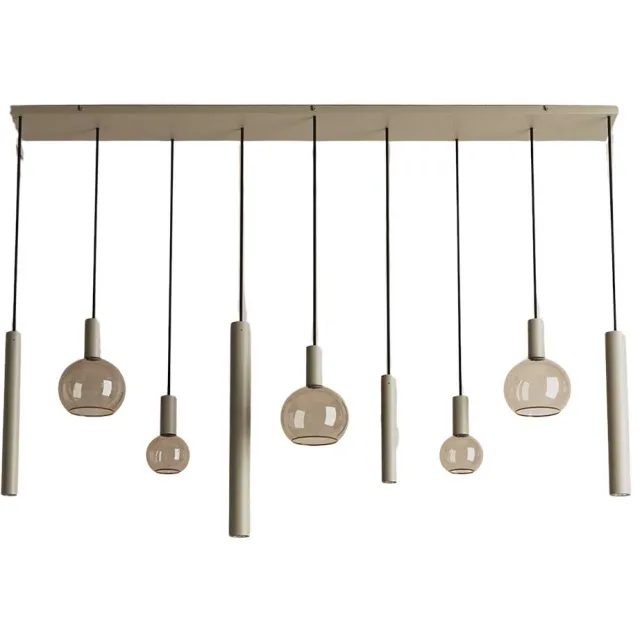 ZTAHL Hanglamp Riva recht 9 lichts quartz