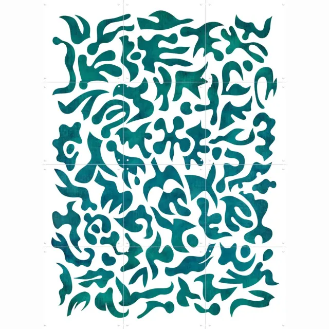 IXXI Teal Alive, Angelo Cerantola - 60 x 80 cm - Grote wanddecoratie en posters - Modern, Abstract, Art Deco, Decoratieve kunsten, Geometrische Kunst Groen