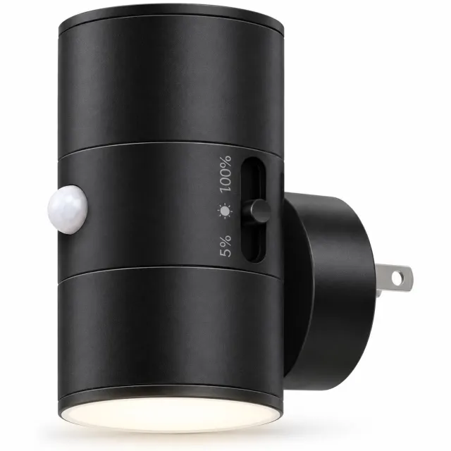VHV Lamp - Zwarte Oplaadbare Nacht met Sensor - Moderne Wandopgehangen Dimbare Warme Licht, 0 - 100LM Oogvriendelijke Lamp voor Gang, Slaapkamer & Trappen