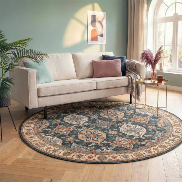 Fraai Rond vintage vloerkleed - Imagine Oriental Rustiek | Rijk - Ø 240cm Multicolor