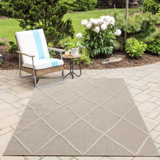 Ayyildiz Buitenkleed, boho-design, beige kleur, kleed voor terras, balkon, keuken, polypropyleen achterkant, afmeting: 80 x 250 cm