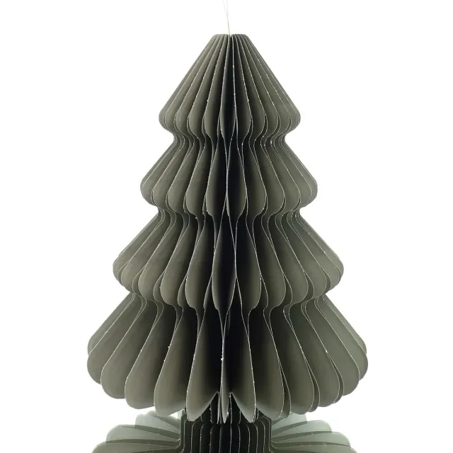 Kaemingk kersthanger kerstboom grijs glitter 40 cm - papier