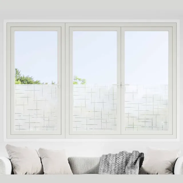 vidaXL Statische raamfolie Frosted ster 45 x 500 cm PVC Transparent