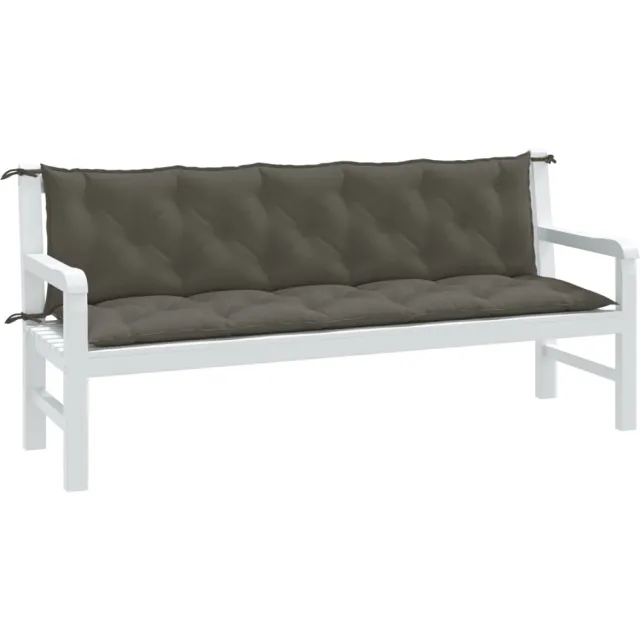 vidaXL Tuinbankkussens 2 st 180x50x7 cm stof gemêleerd donkergrijs