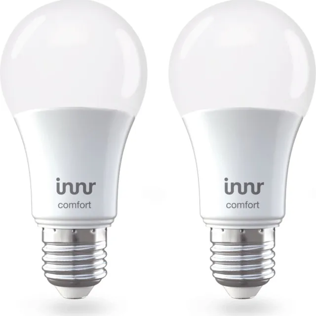 innr slimme lamp E27 ambiance white - werkt met * - warmwit tot helder wit - Zigbee smart LED - dimbaar en tunable - 2 pack