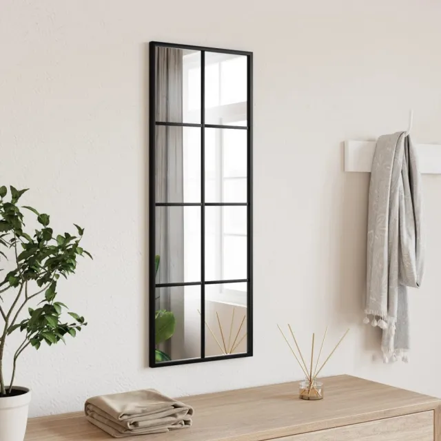 vidaXL Wandspiegel rechthoekig 30x80 cm ijzer zwart
