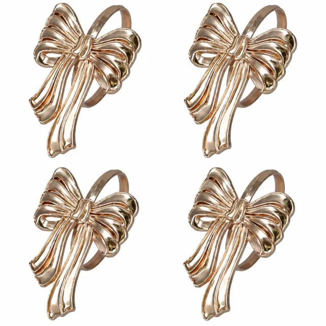 Home & Styling Servetringen Grote Strik - Set van 4 stuks - Kerstdecoratie - Goud